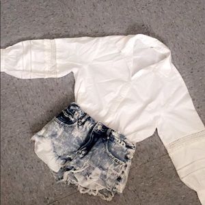 White Pearl Button Up Shirt